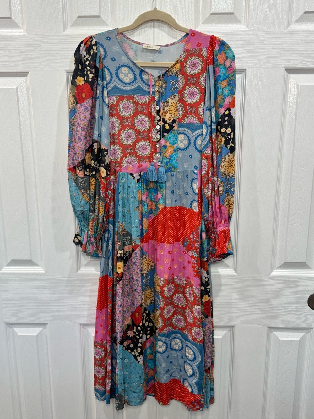 🌸🦋 Free People Multi-Color Patchwork Maxi Dress 🦋🌸 - Picture 2 of 16